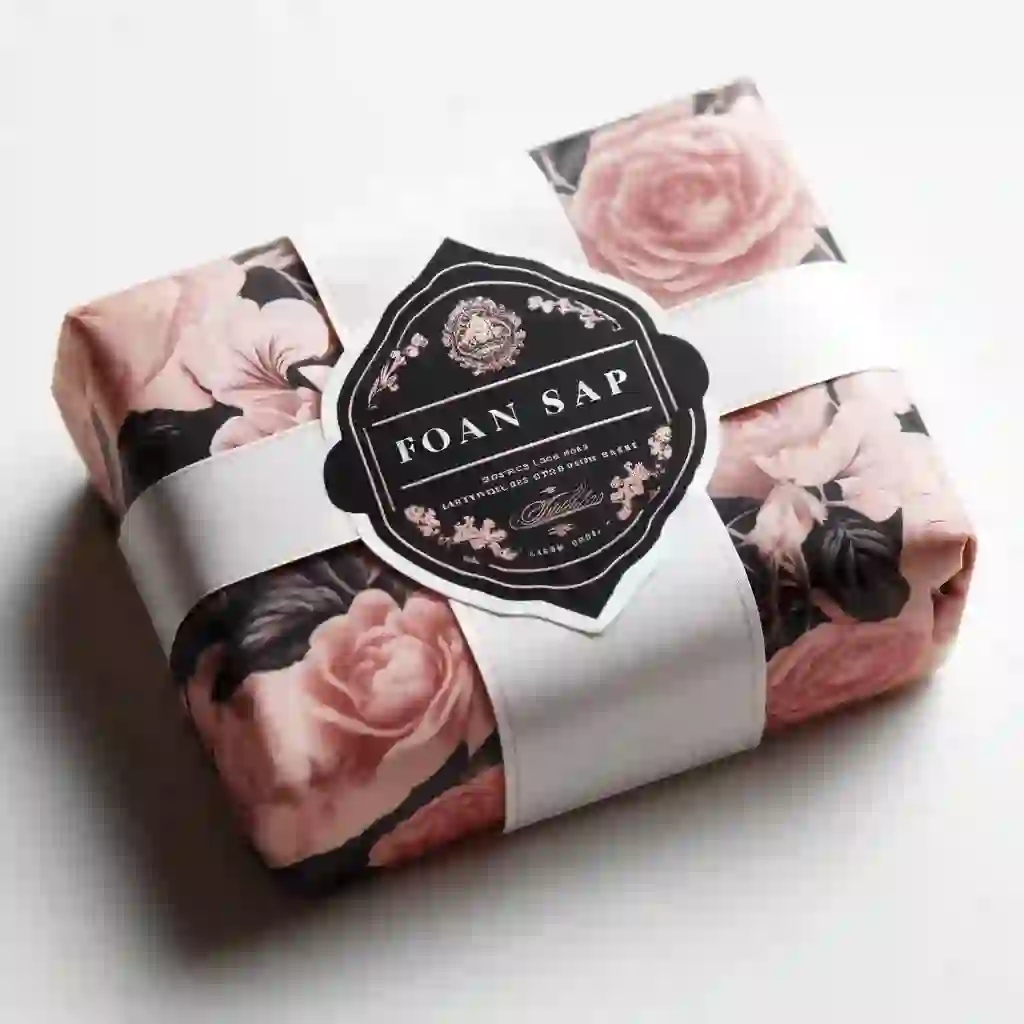 Custom soap wrapping paper for elegant packaging.