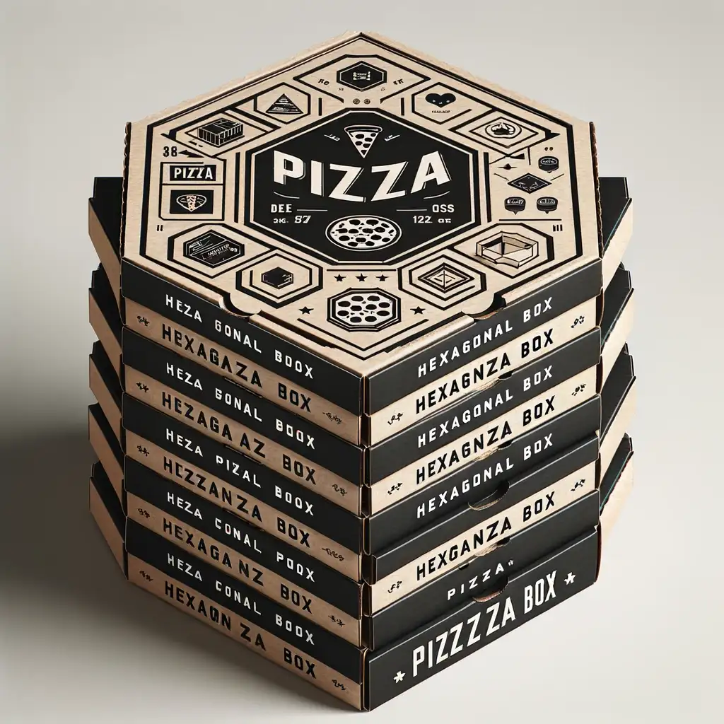 Unique hexagonal pizza boxes