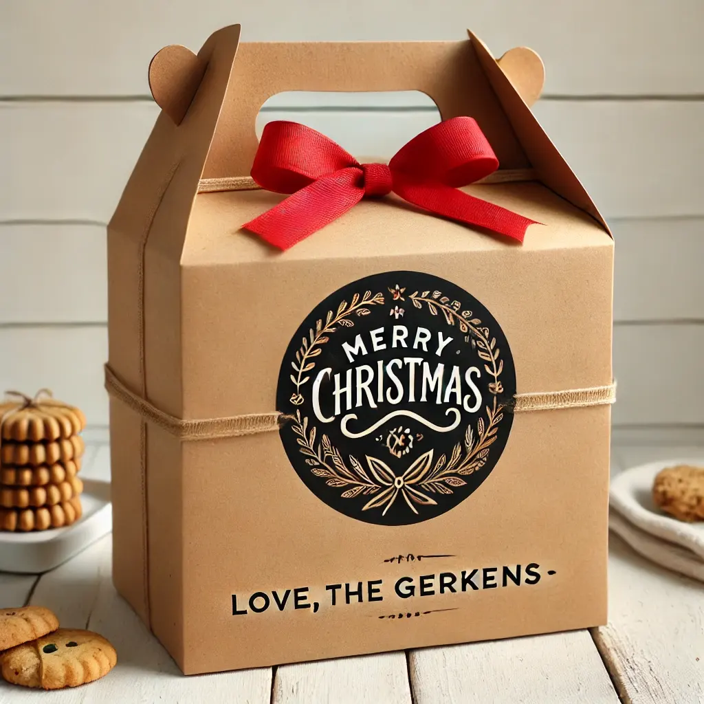 Christmas holiday gift boxes with festive patterns