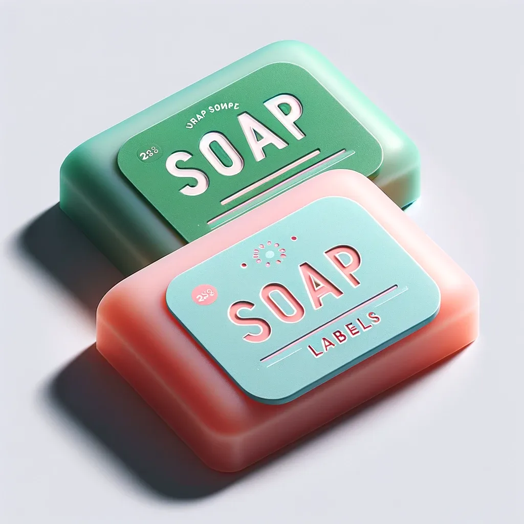 Custom soap bar labels for branding and packaging.