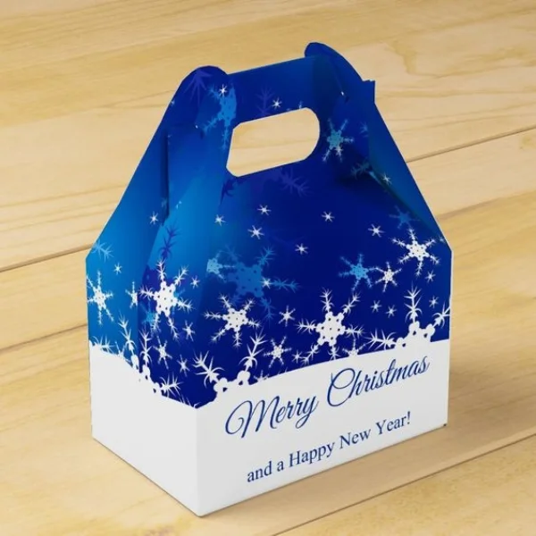 Colorful Christmas favor boxes with festive designs