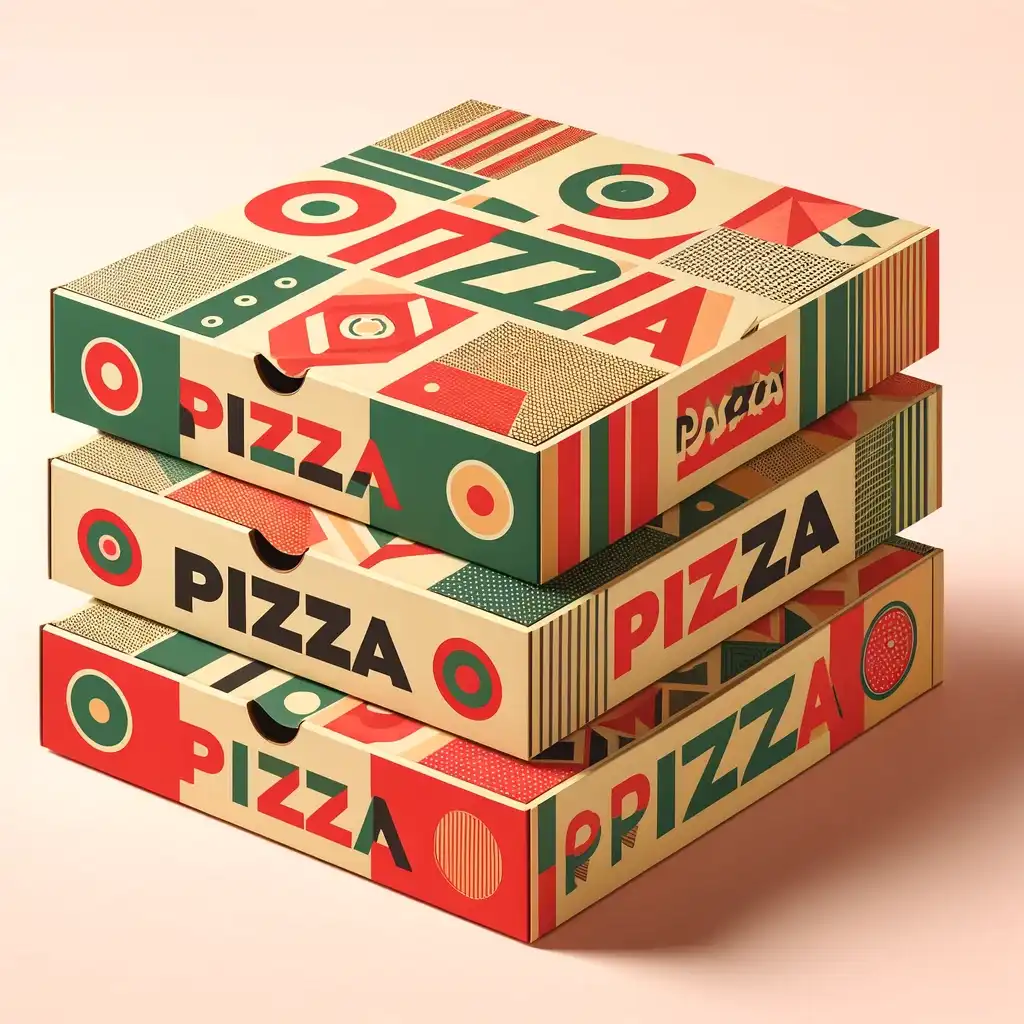 Custom printed brown kraft pizza boxes