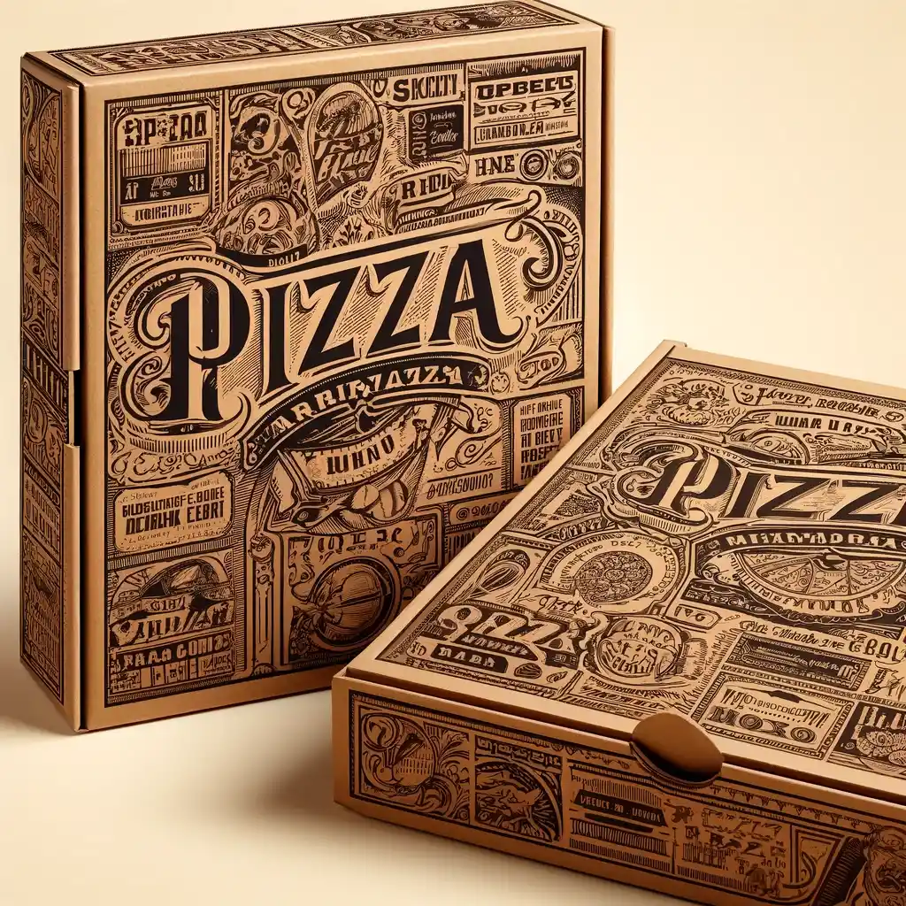 Durable brown corrugated pizza boxes