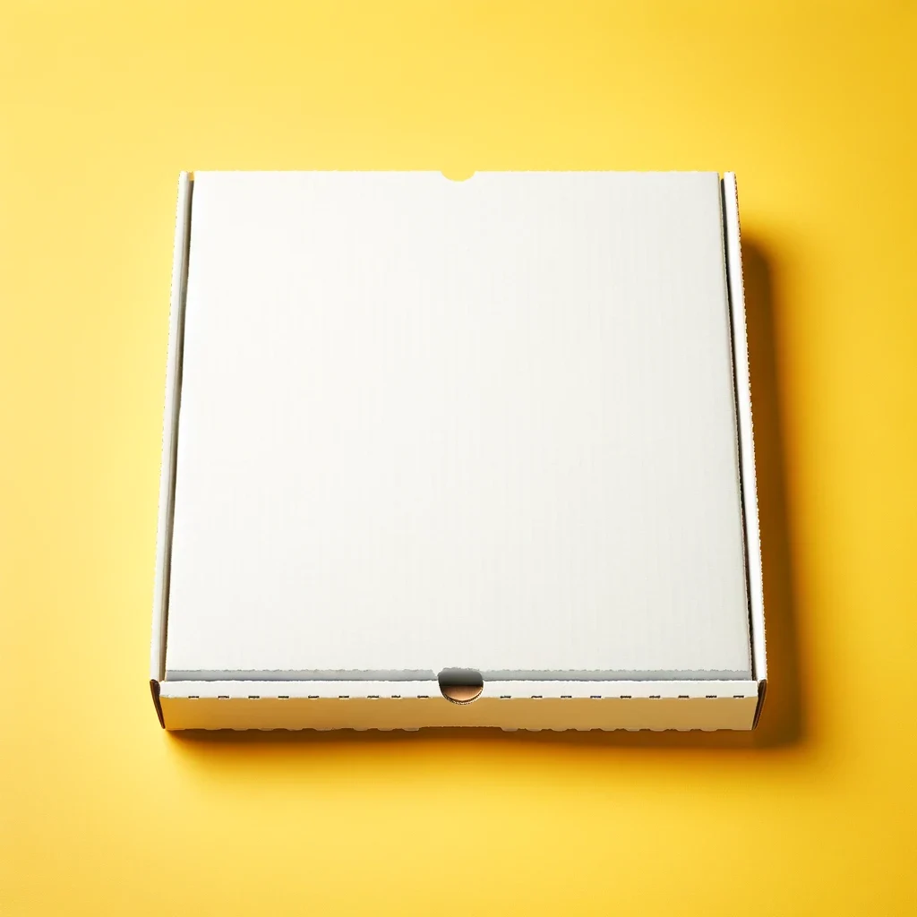 Eco-friendly white pizza boxes