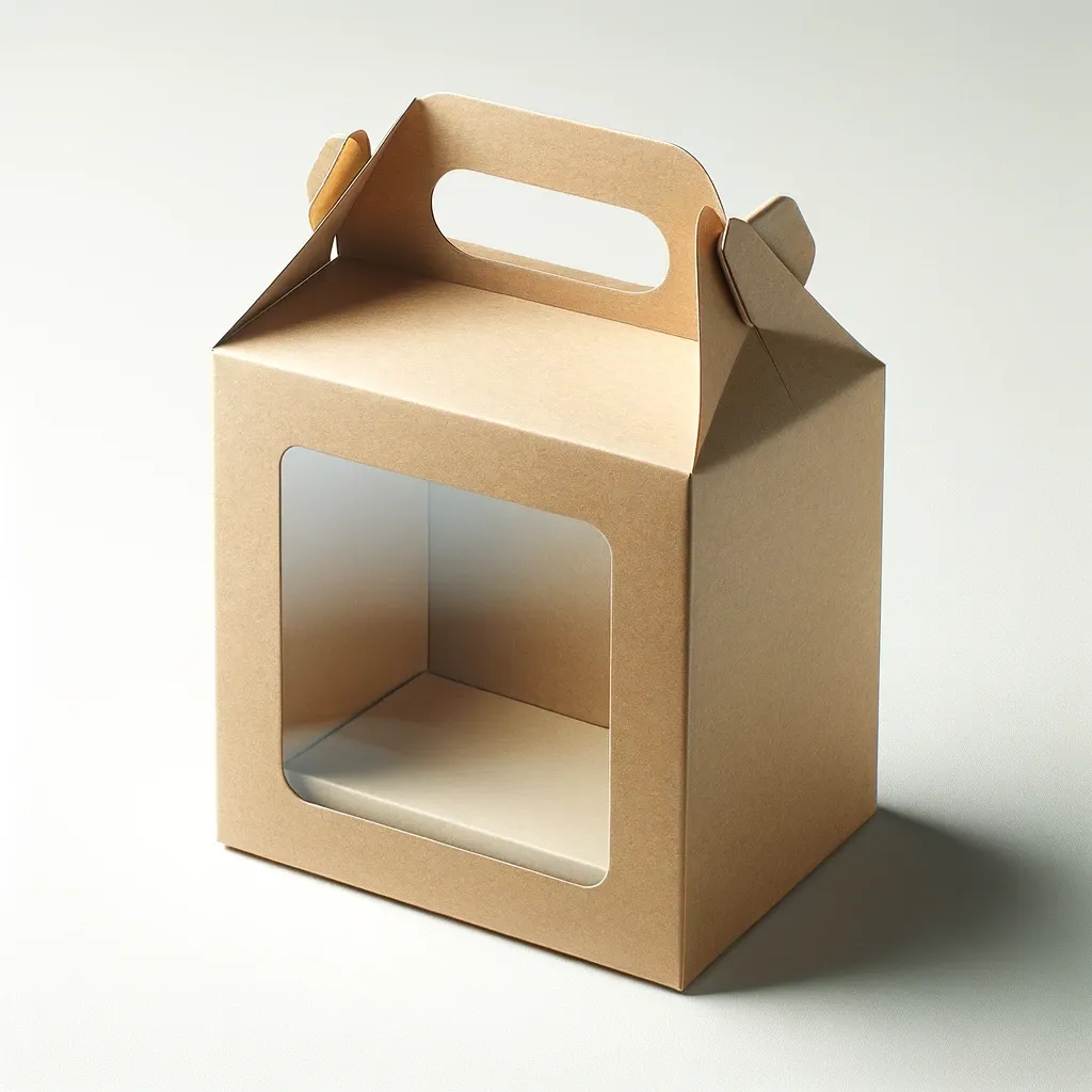 brown kraft box with handle