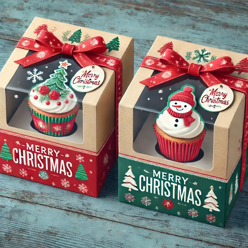 Christmas cupcake boxes for a dozen cupcakes