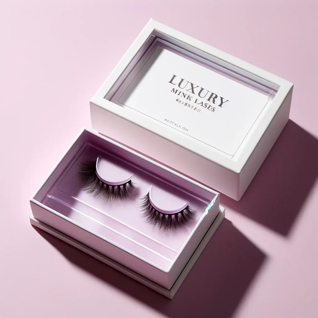 Custom Eyelash Packaging Boxes by Tim Packaging in vibrant purple design