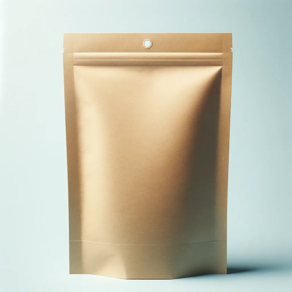 Natural Kraft Mylar bag with zipper closure