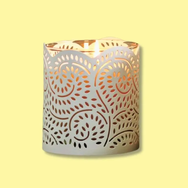 Decorative candle sleeves for large jar candles in a rustic theme
